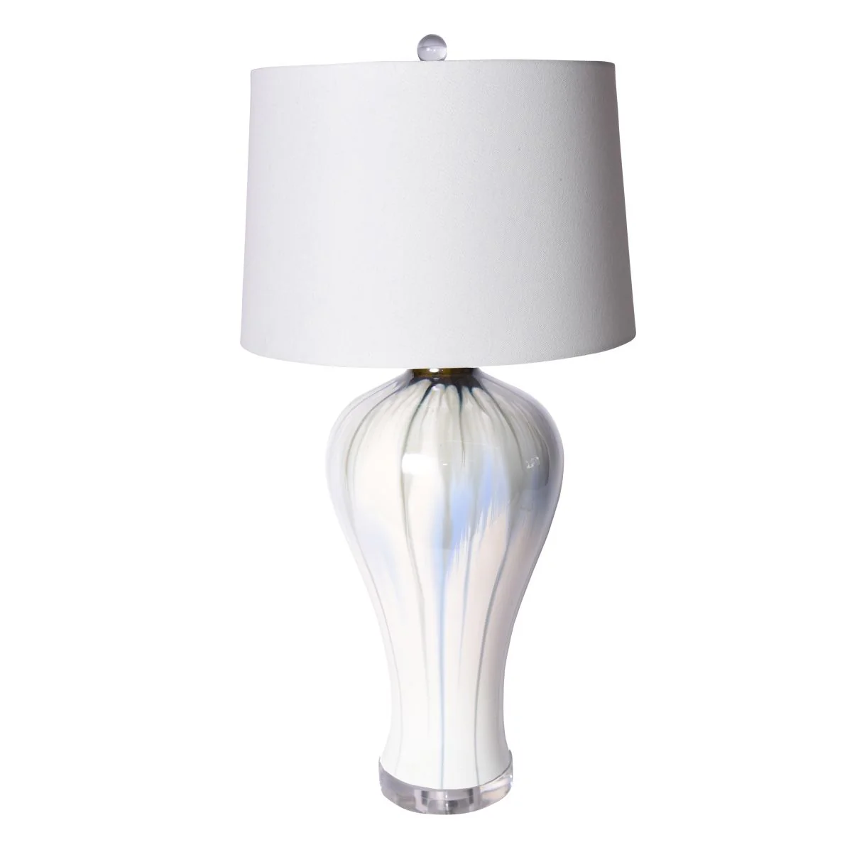 Legend of Asia Reaction Glazed Porcelain Plum Vase Table Lamp