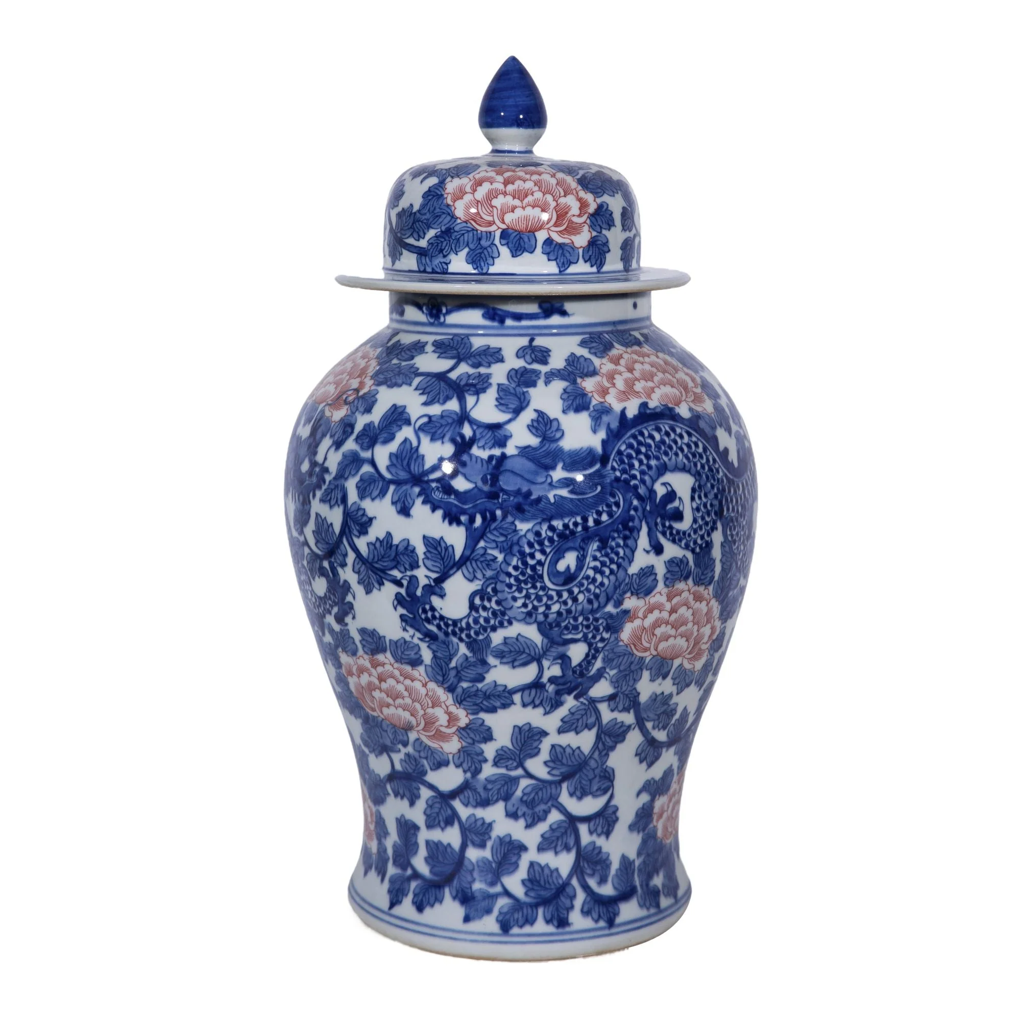 Legend of Asia Red Peony Temple Jar Medium