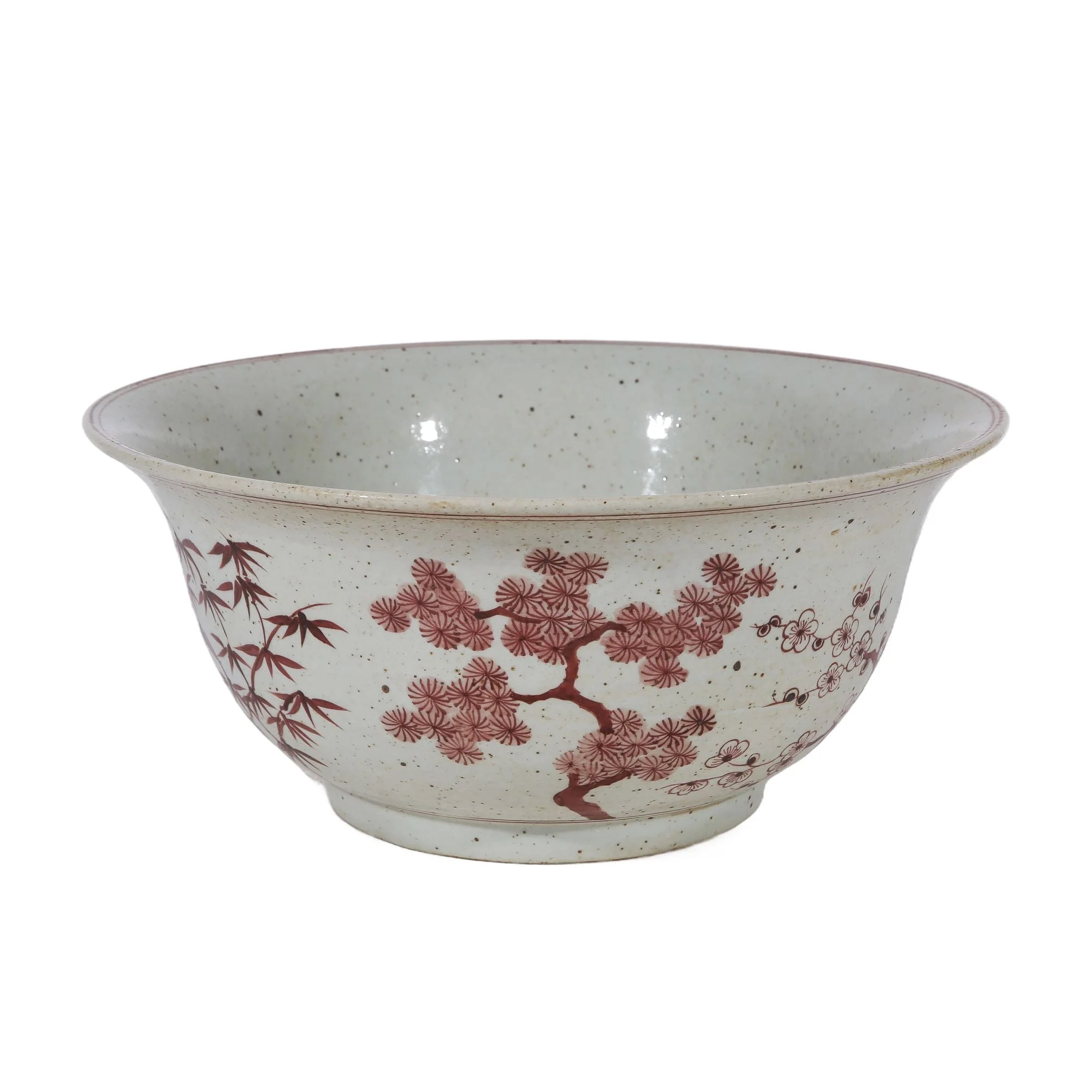 Legend of Asia Rustic Maroon Red Bowl Pine Motif
