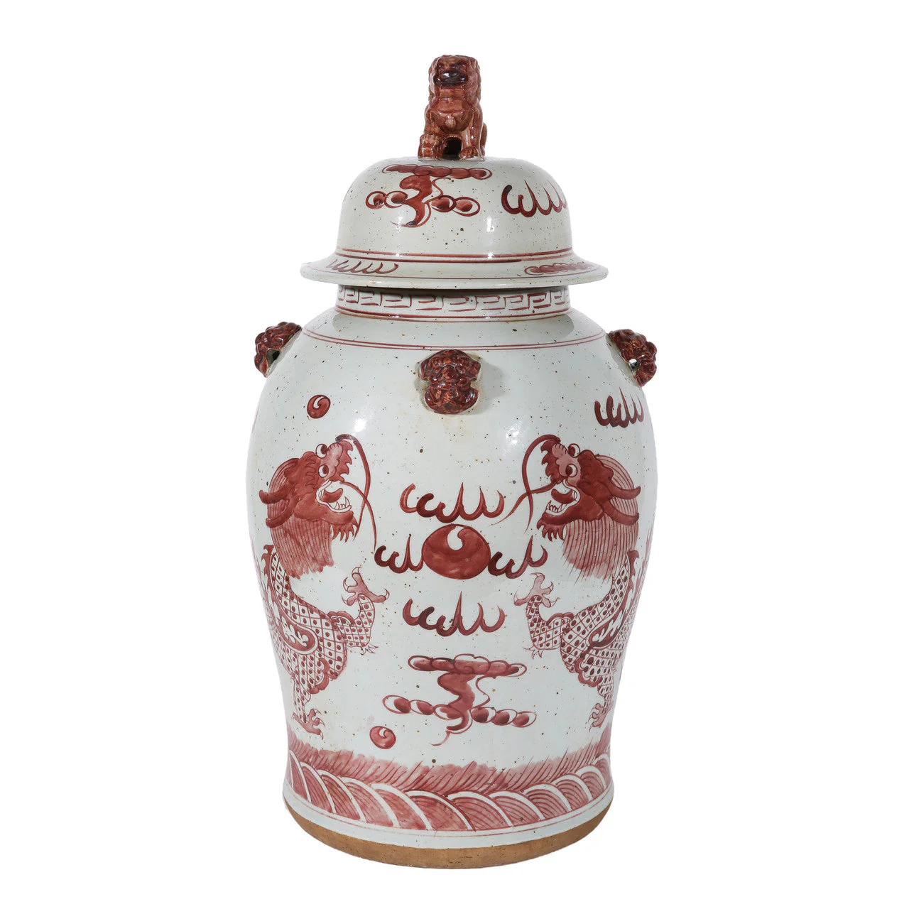 Legend of Asia Rustic Maroon Red Dragon Temple Jar Large