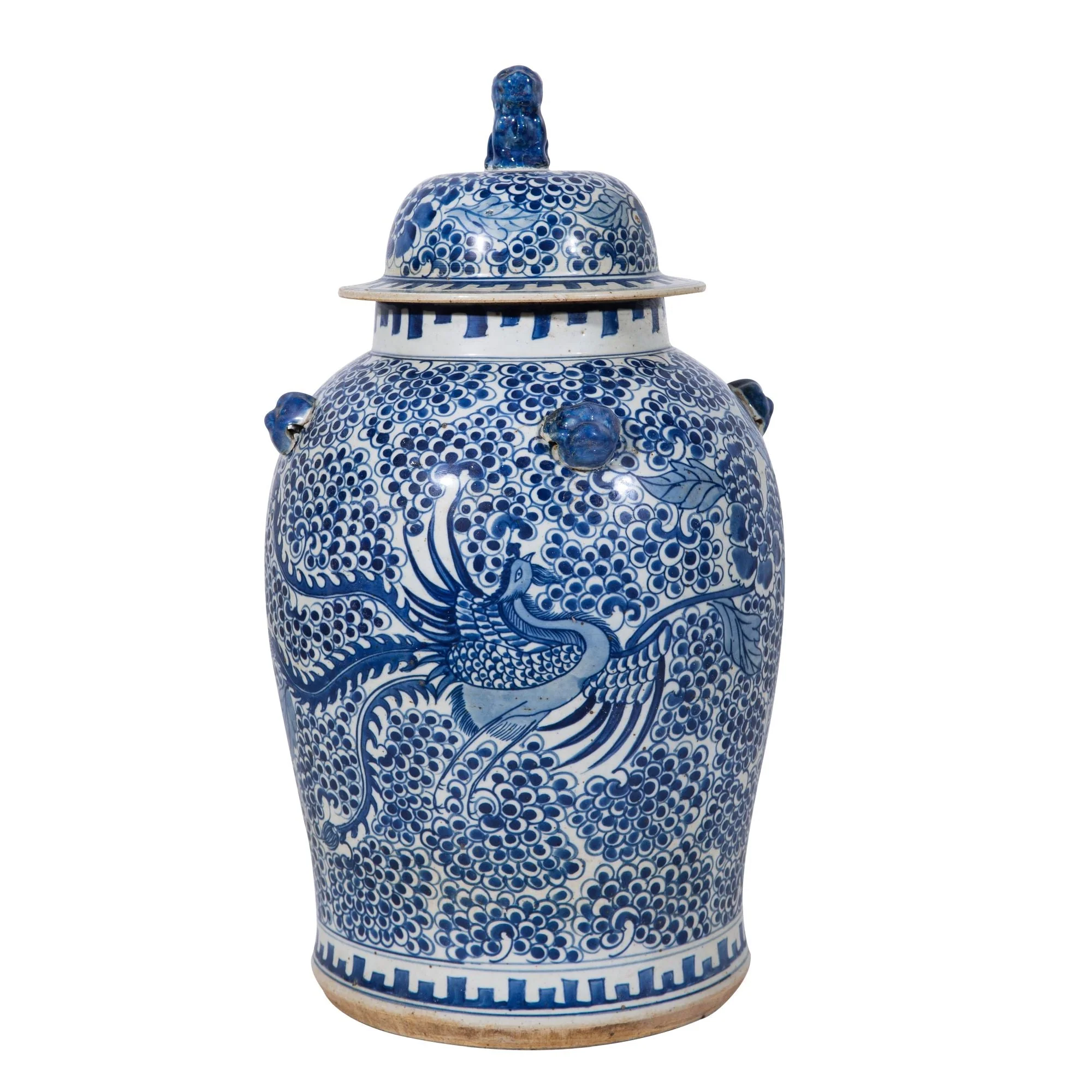 Legend of Asia Rustic Phoenix Flower Temple Jar