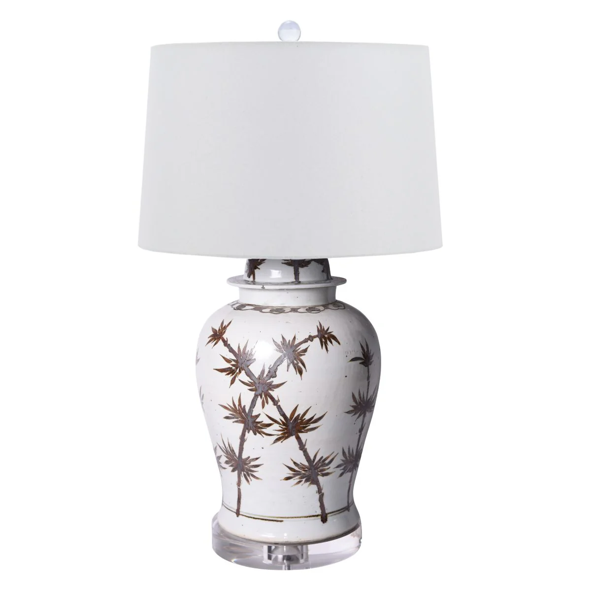 Legend of Asia Rusty Brown Bamboo Temple Jar Table Lamp
