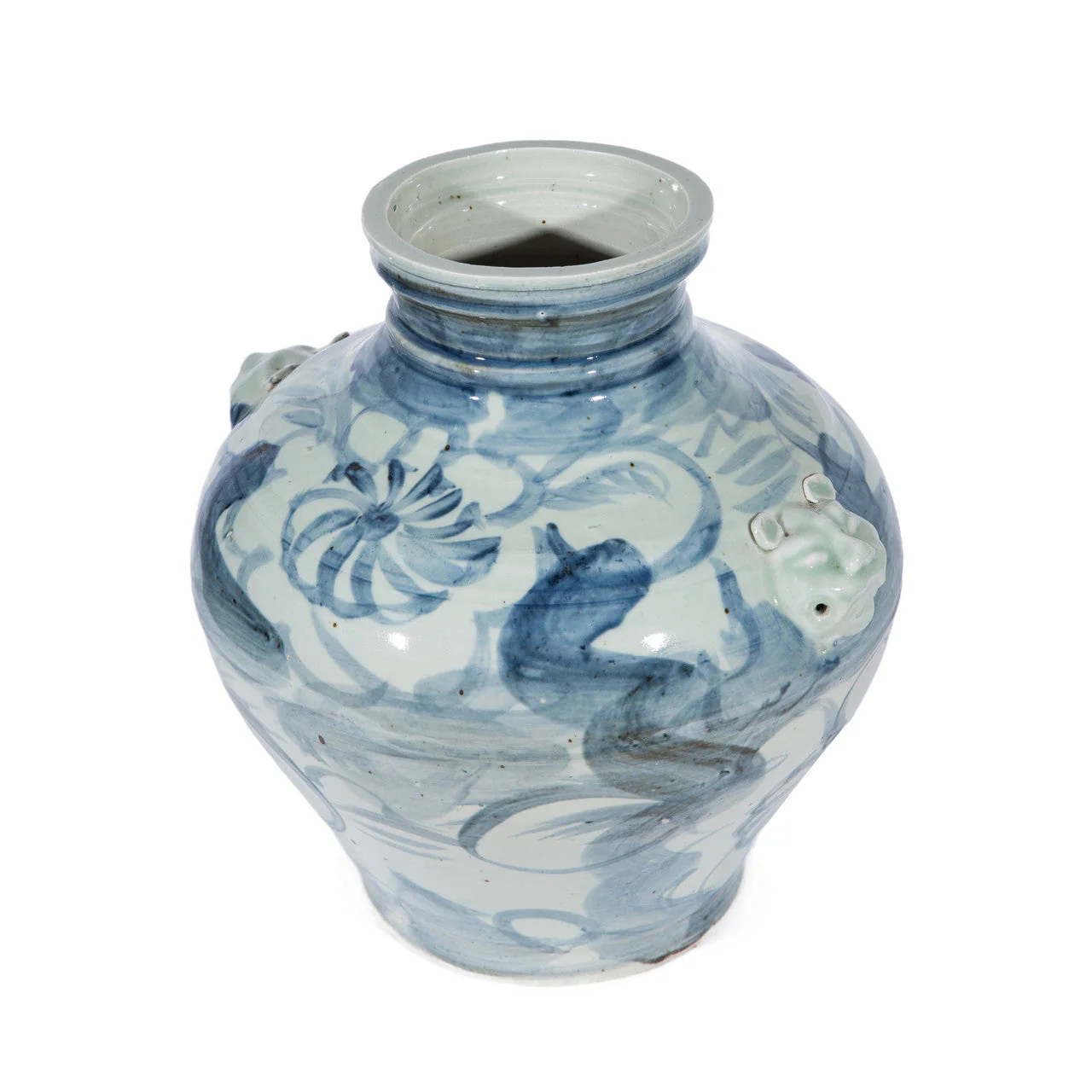 Legend of Asia Silla Flower Lion Handle Jar Large - Image 3
