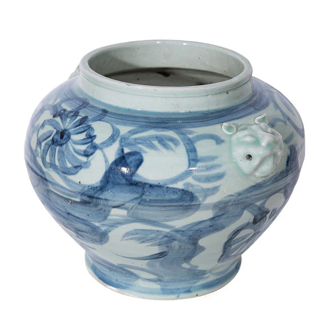 Legend of Asia Silla Flower Lion Handle Jar Small - Image 3