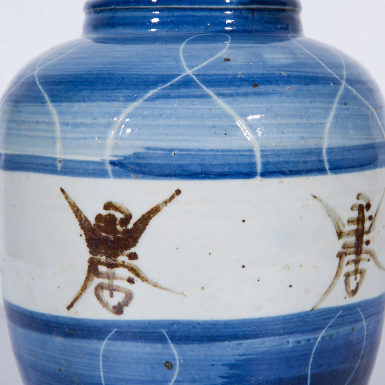 Legend of Asia Small Blue Jar Striped Longevity - Image 3