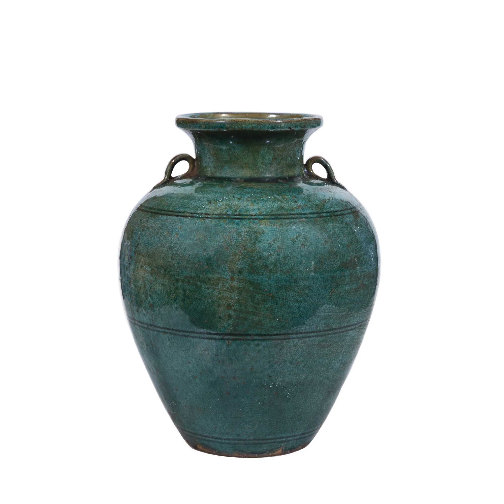 Legend of Asia Speckled Green Double Ear Greek Jar