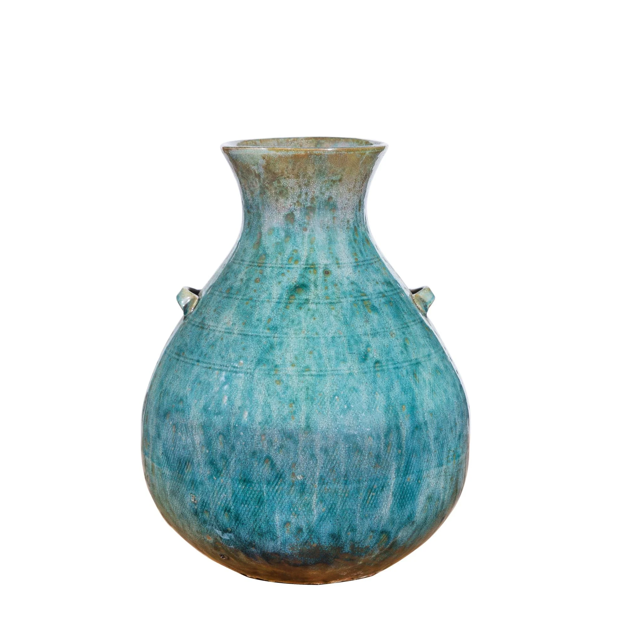Legend of Asia Speckled Green Double Handle Sake Vase