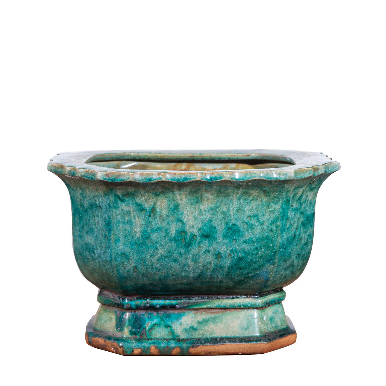 Legend of Asia Speckled Green Rectangular Planter
