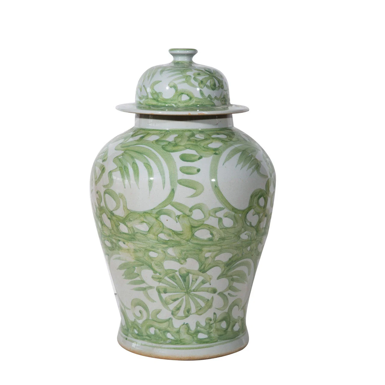 Legend of Asia Spring Green Sea Flower Temple Jar Small