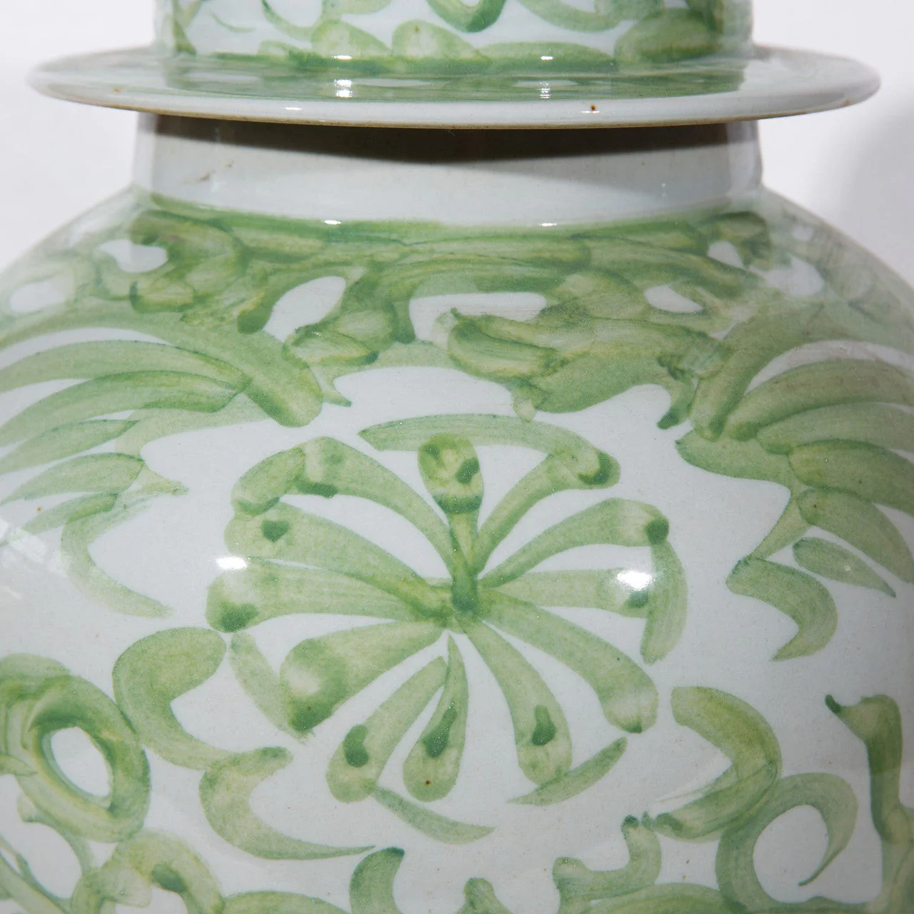 Legend of Asia Spring Green Sea Flower Temple Jar Small - Image 3