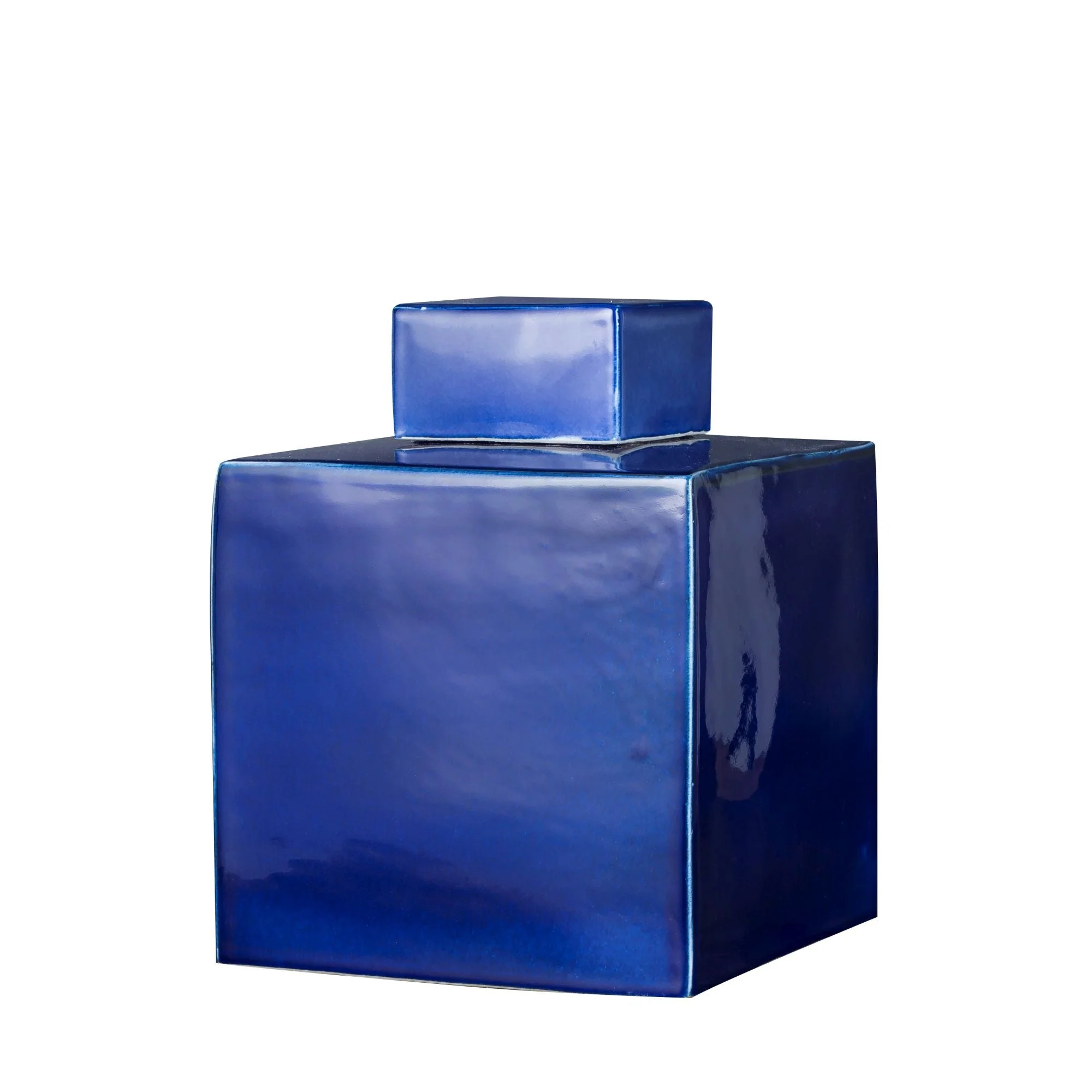 Legend of Asia Square Tea Jar Small Navy Blue