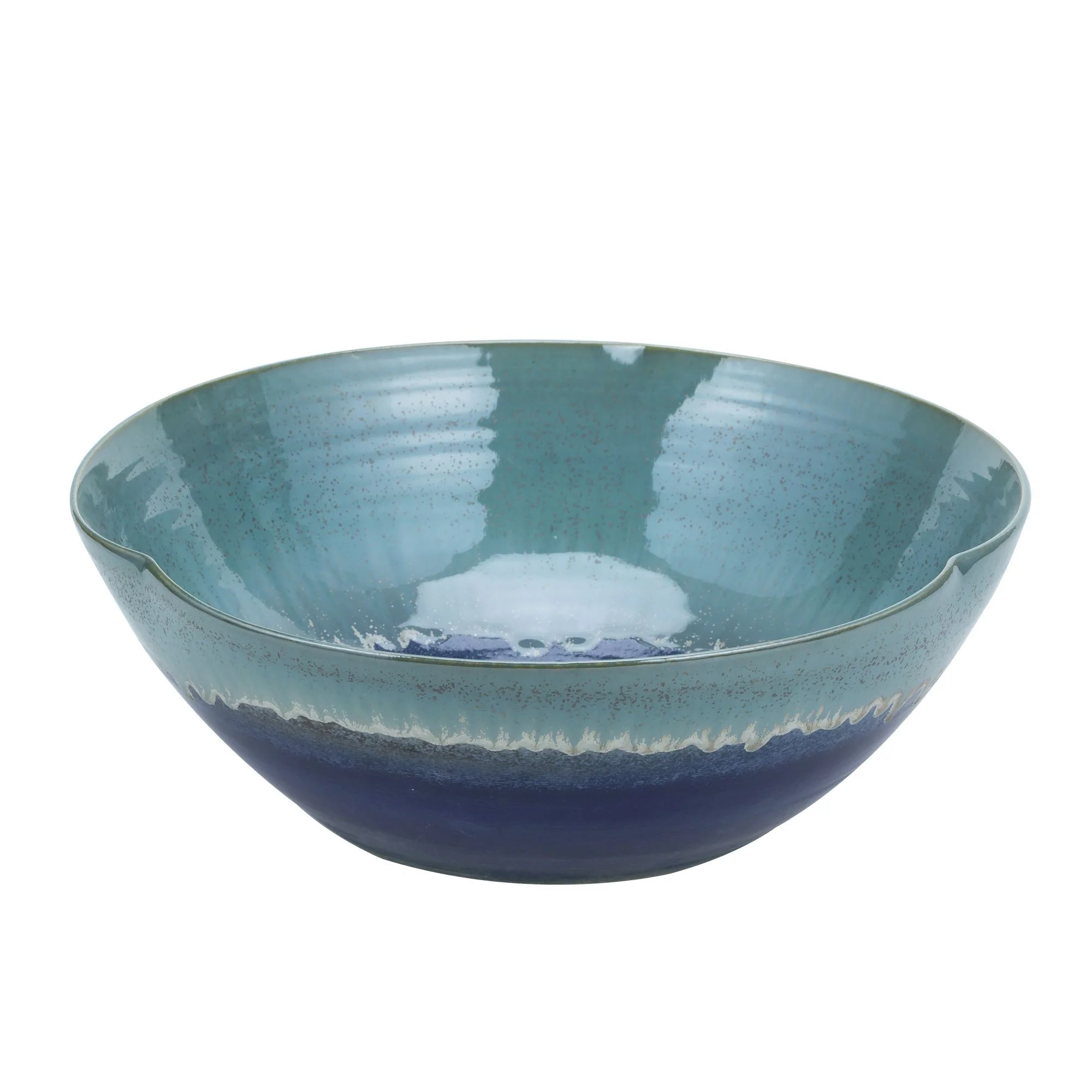 Legend of Asia Swirl Bowl Blue Green Reaction Glazed Small