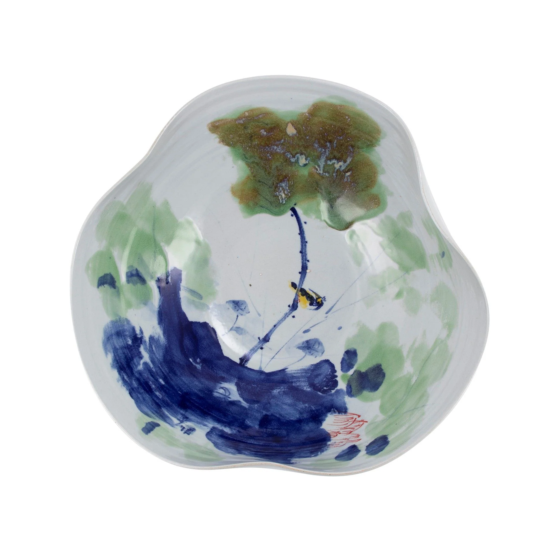 Legend of Asia Swirl Bowl Blue Water Village Large