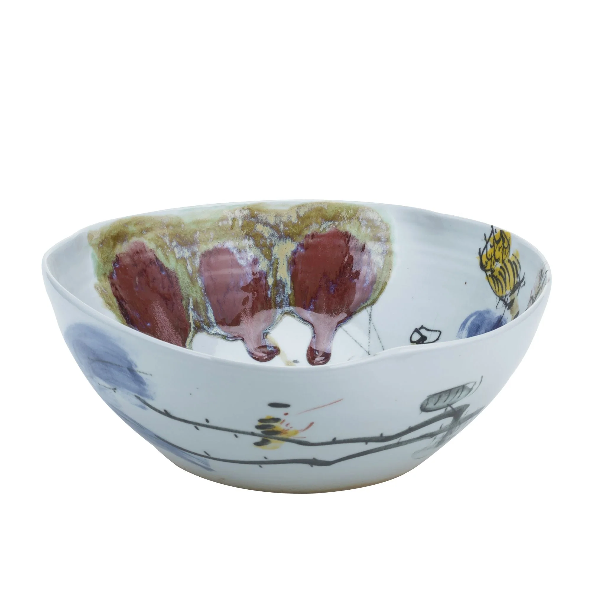 Legend of Asia Swirl Bowl Oxblood Lotus Small