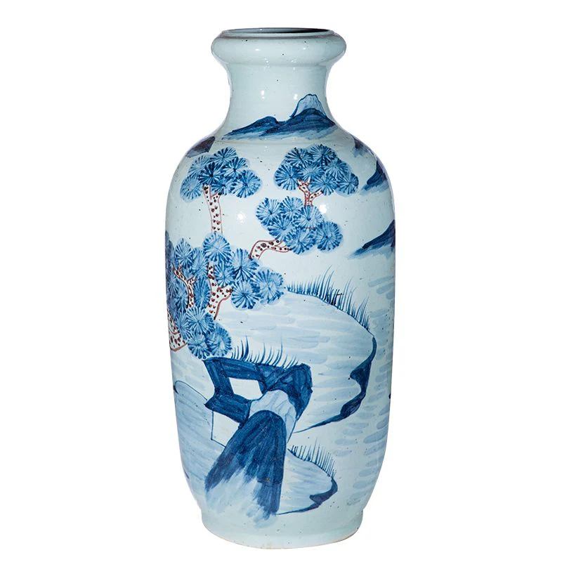 Legend of Asia Underglaze Red Mountain Pine Tall Vase - - Image 2