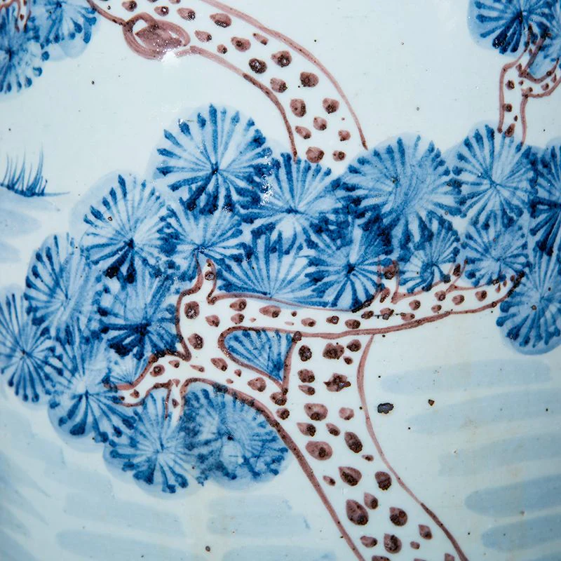 Legend of Asia Underglaze Red Mountain Pine Tall Vase - - Image 4