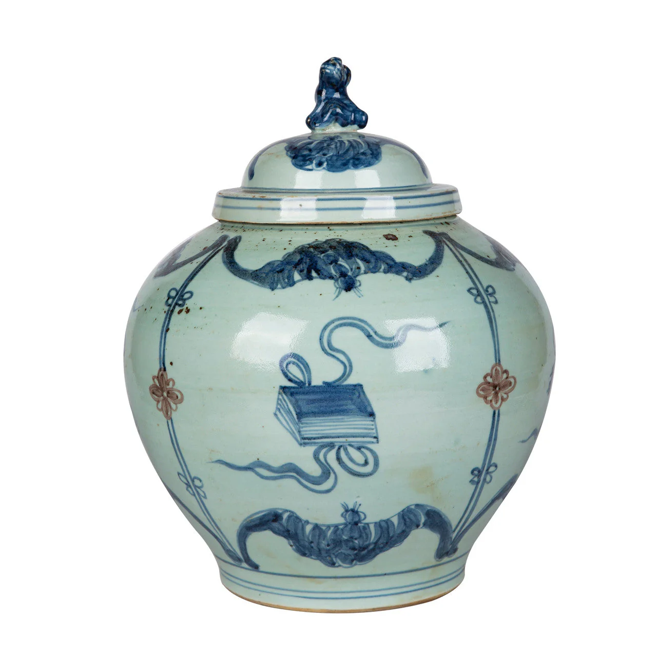 Legend of Asia Underglaze Red Symbol Lion Lid Jar - Image 2