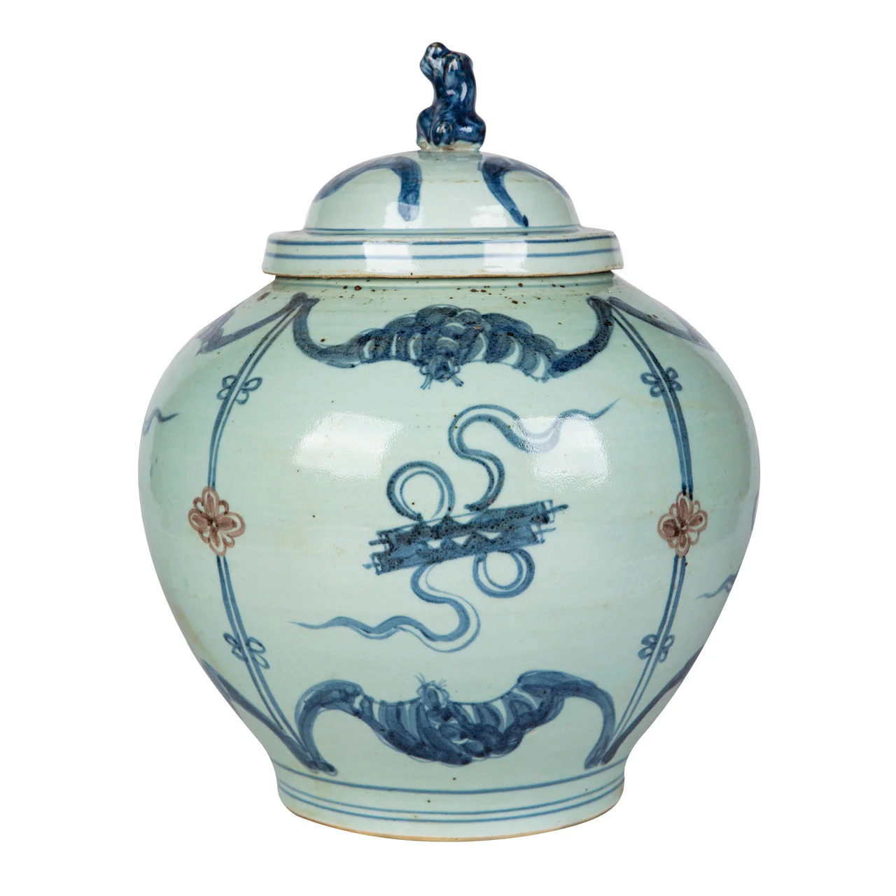 Legend of Asia Underglaze Red Symbol Lion Lid Jar - Image 3