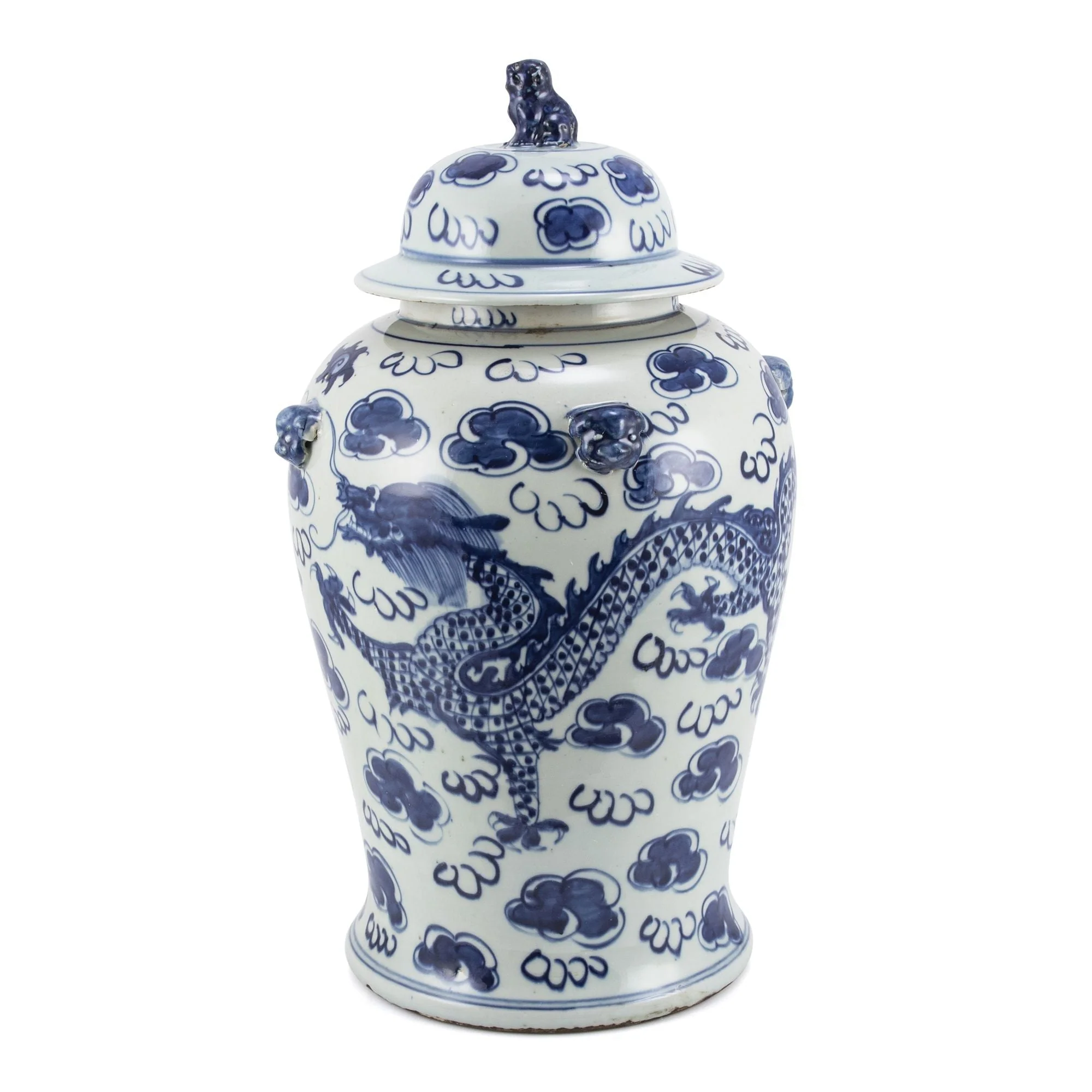 Legend of Asia Village Dragon Temple Jar Lion Handle