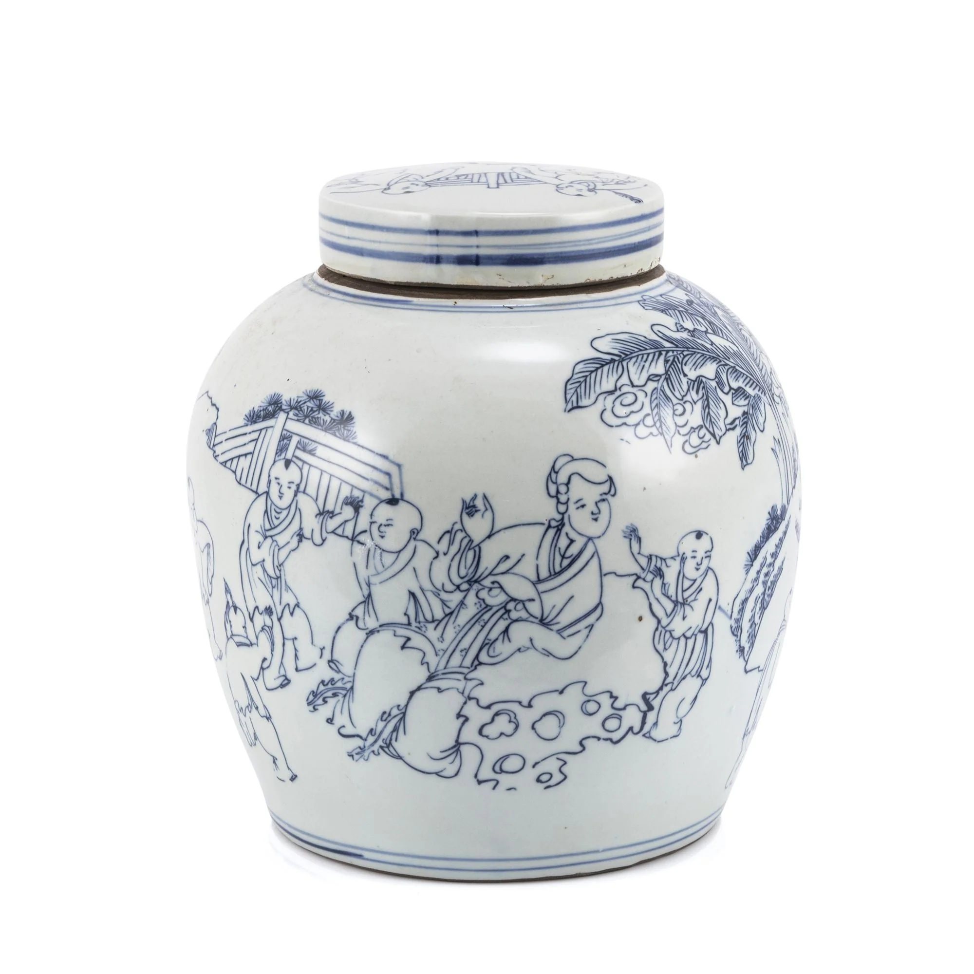 Legend of Asia Village People Motif Ming Jar