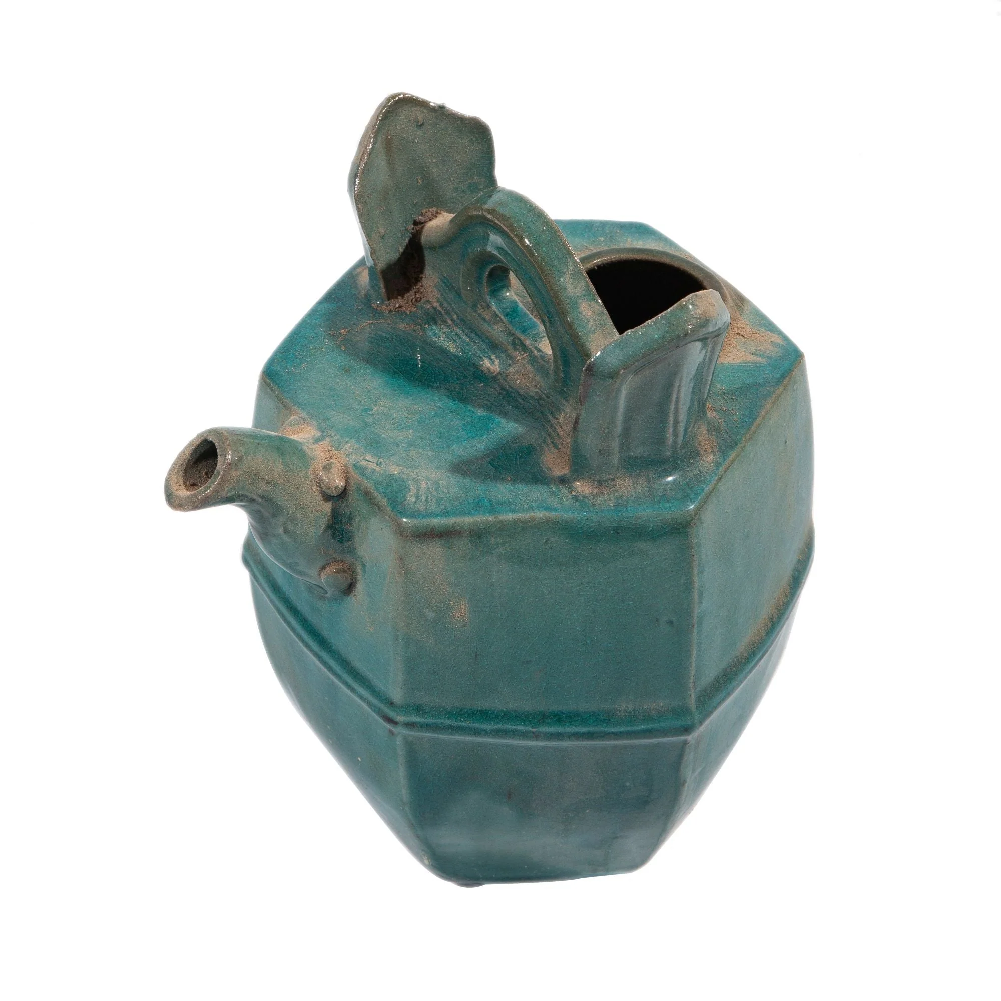 Legend of Asia Vintage Green Hex Oil Pot Arched Handle - Image 2