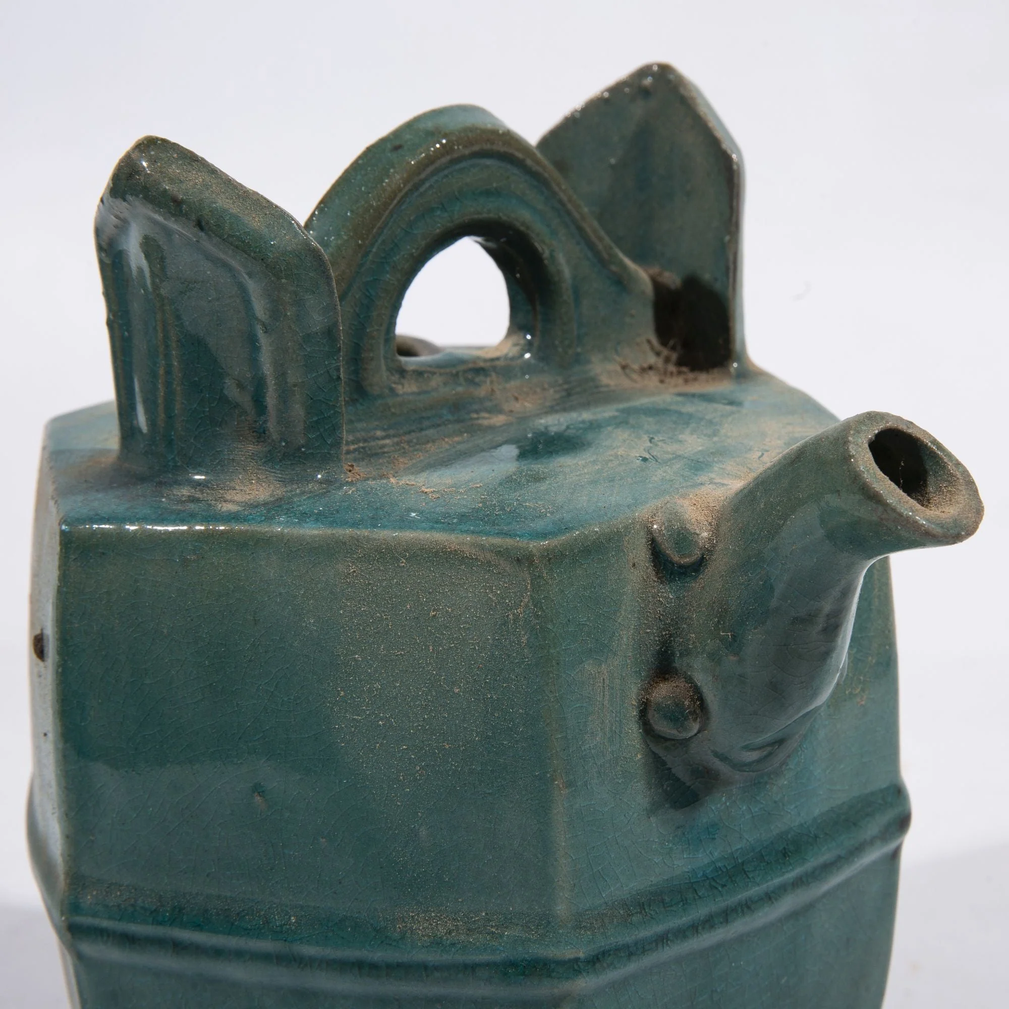 Legend of Asia Vintage Green Hex Oil Pot Arched Handle - Image 4