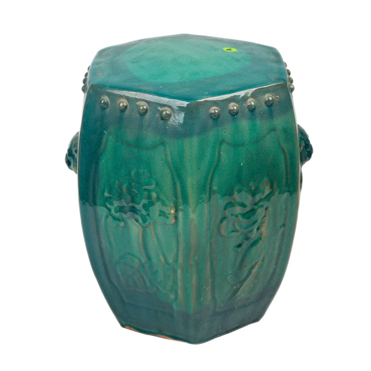 Legend of Asia Vintage Green Hex Small Stool Drum Nail