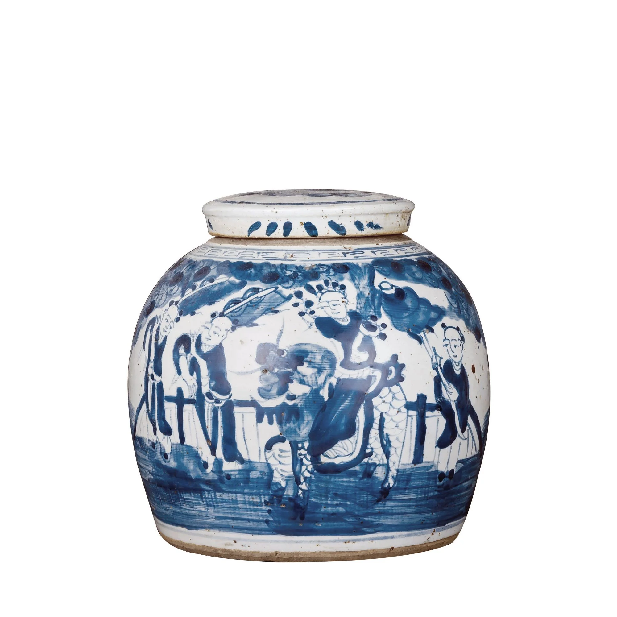 Legend of Asia Vintage Ming Jar Enchanted Children Motif - Small