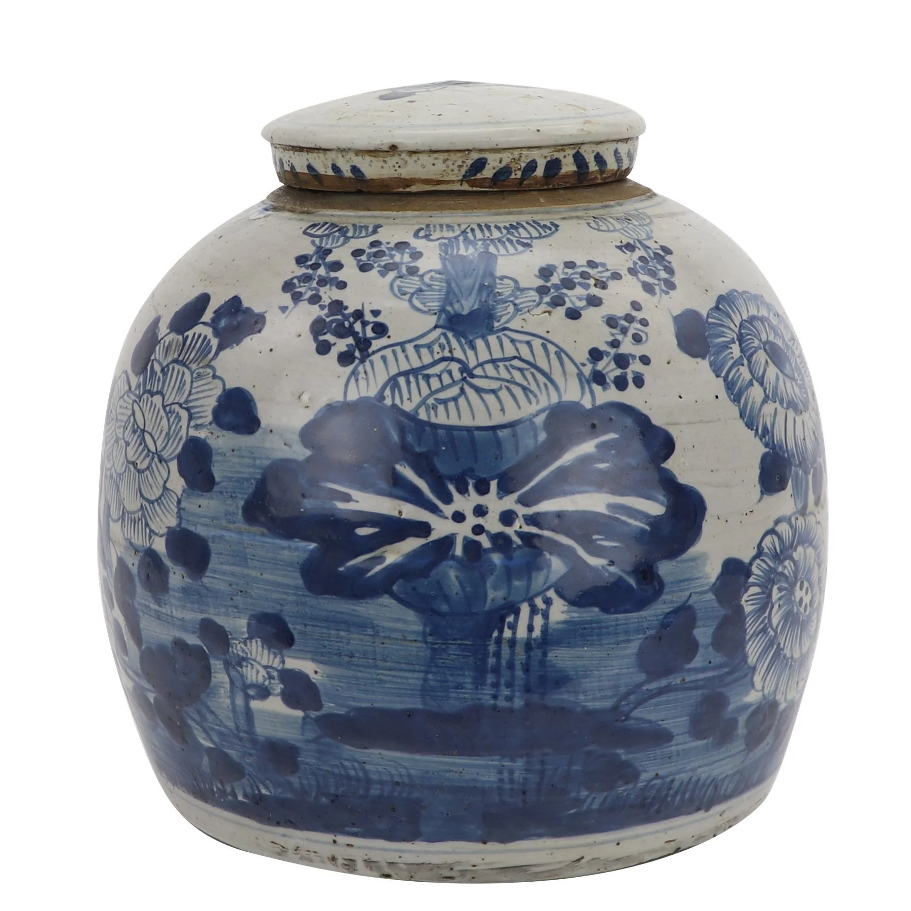 Legend of Asia Vintage Ming Jar Four Season Plants - Large