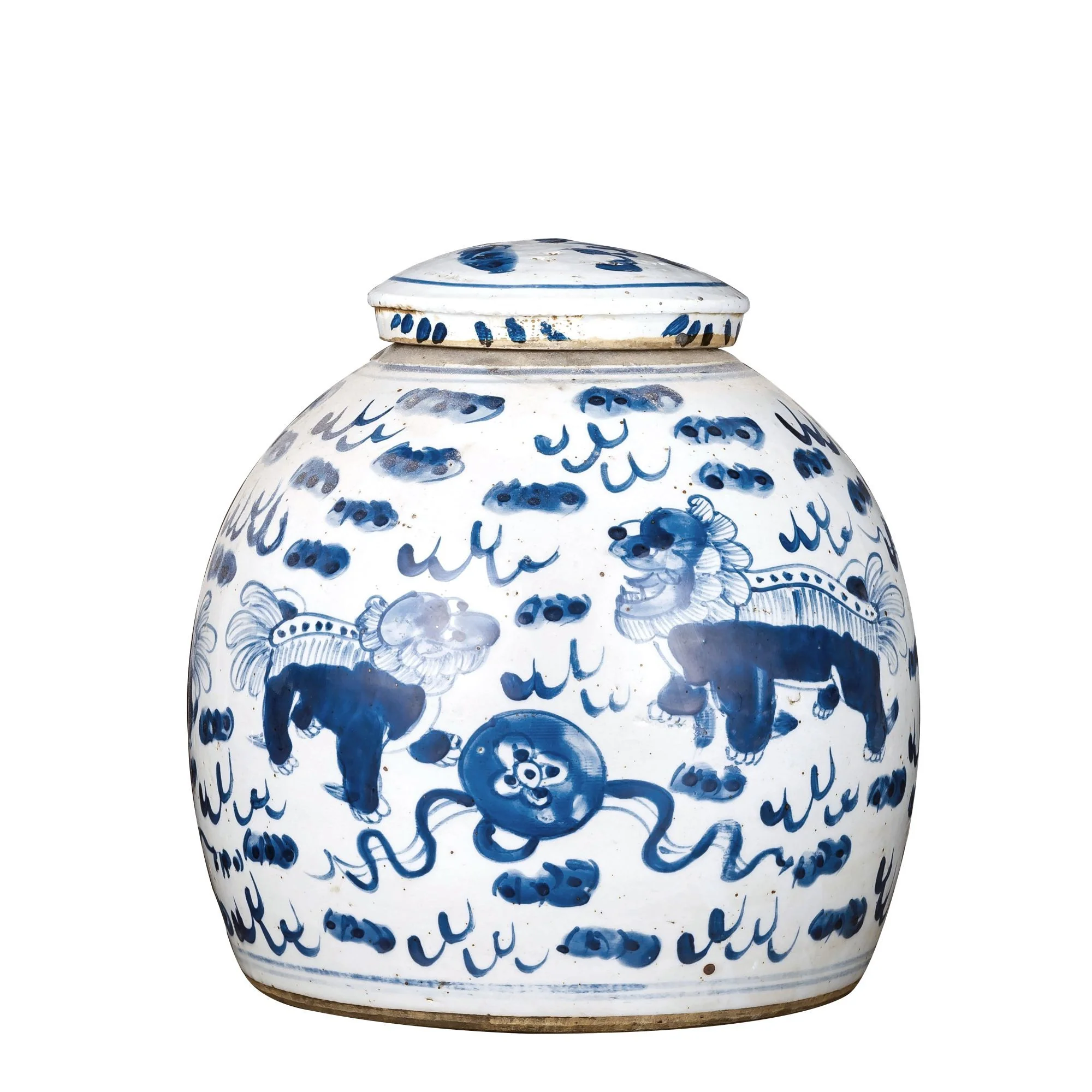 Legend of Asia Vintage Ming Jar Lion Motif - Large