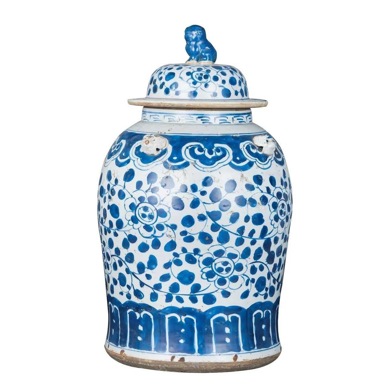 Legend of Asia Vintage Temple Jar Curly VIne Flower Motif - Small