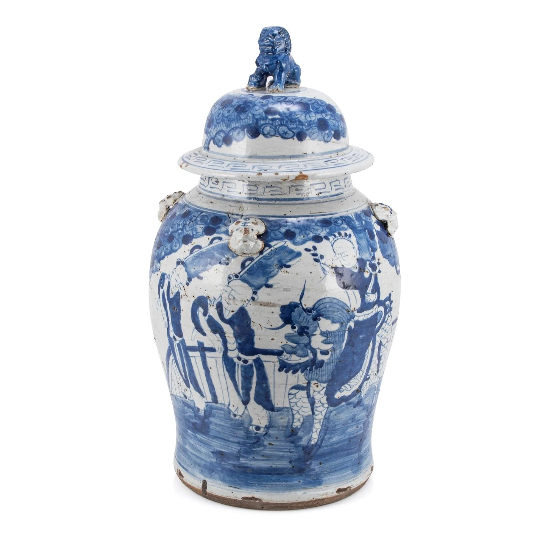 Legend of Asia Vintage Temple Jar Enchanted Children Motif - Large