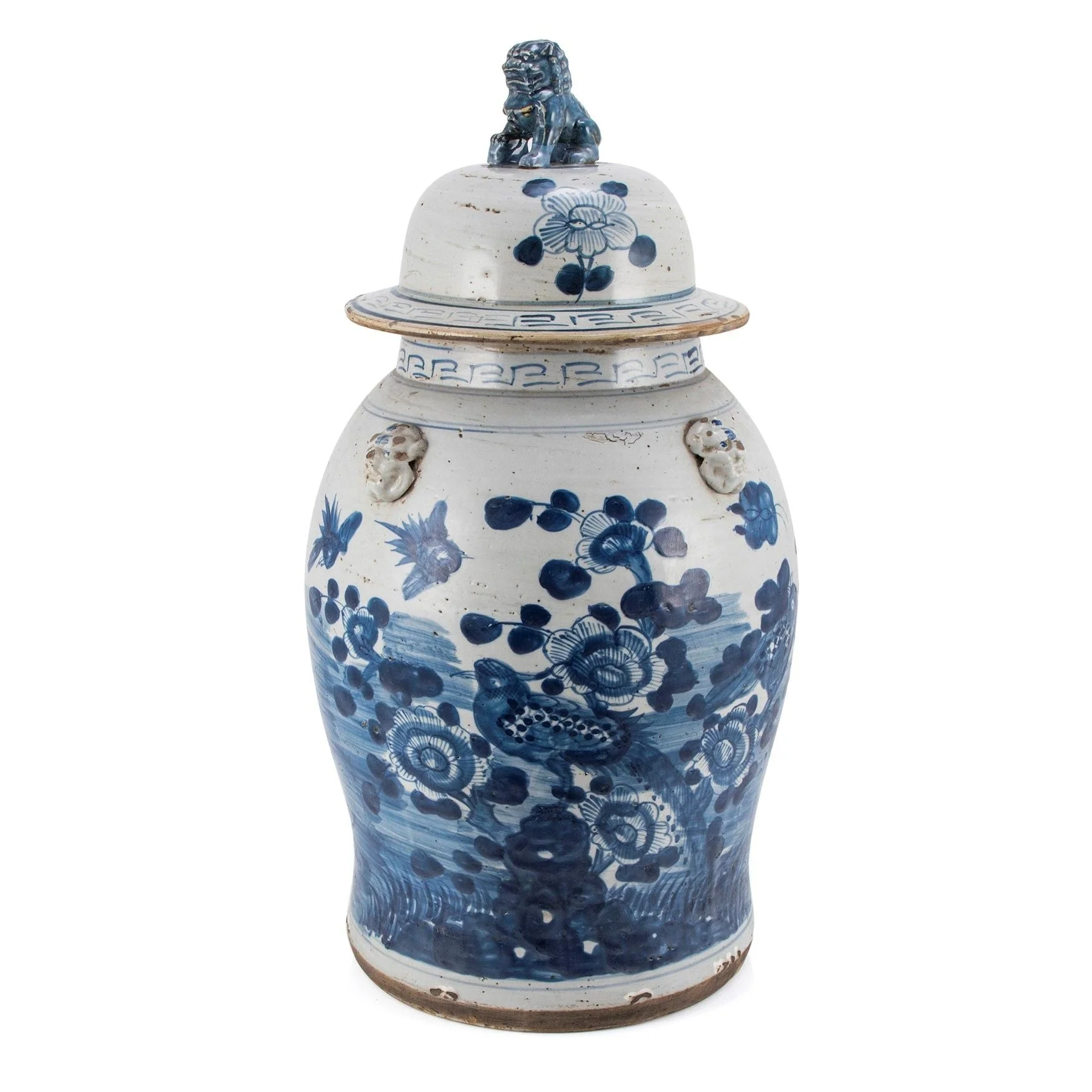 Legend of Asia Vintage Temple Jar Flower Bird Motif - Large