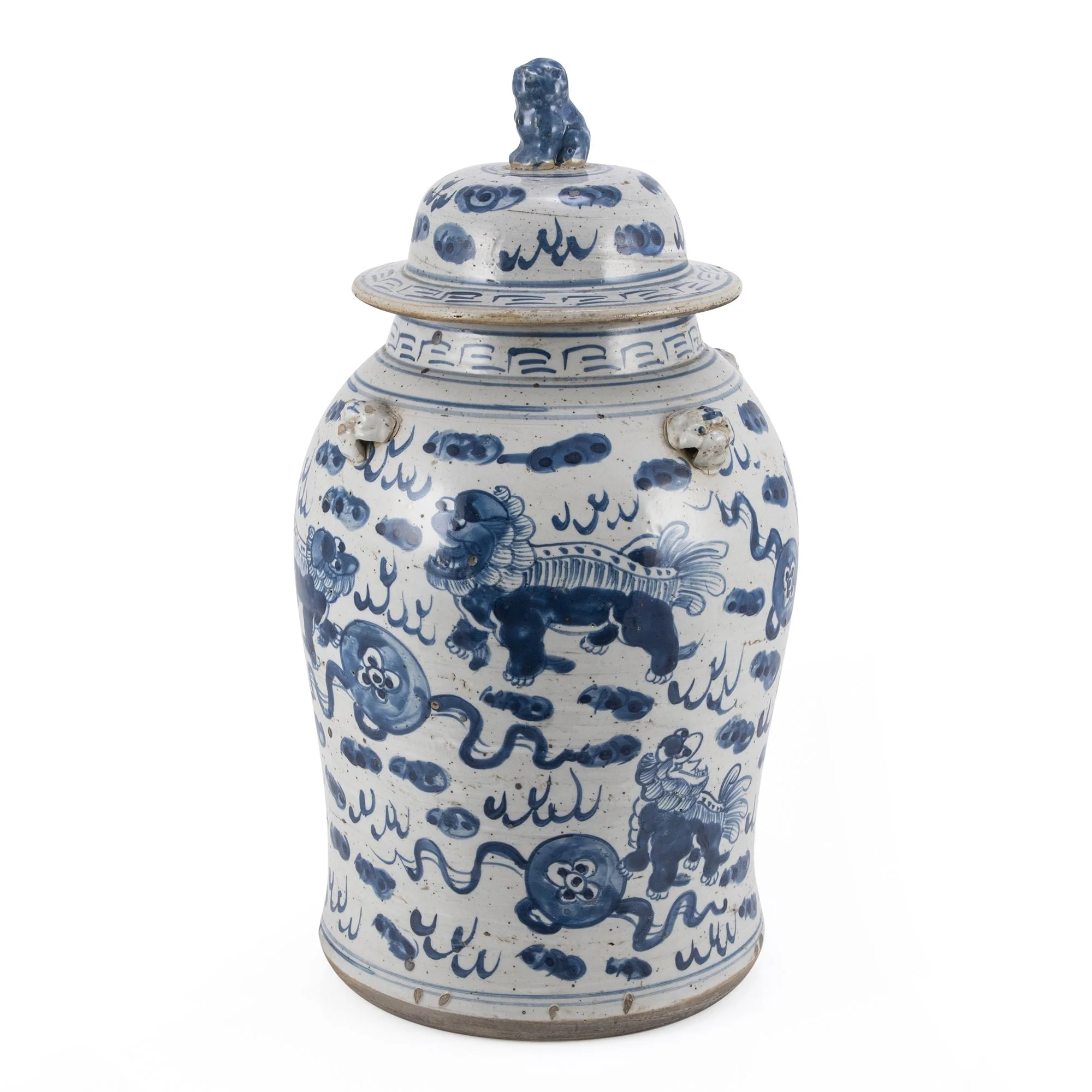 Legend of Asia Vintage Temple Jar Lion Motif - Small