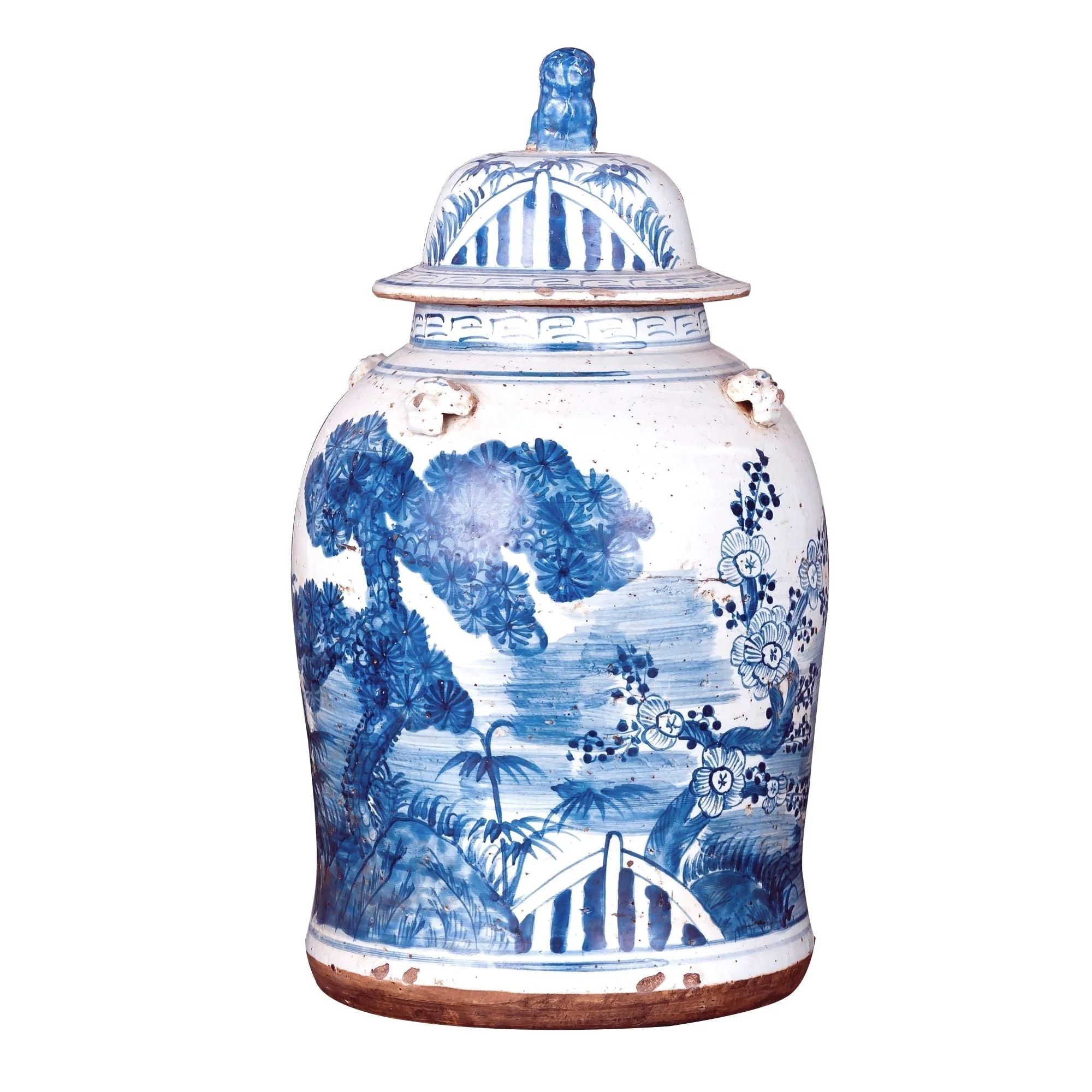 Legend of Asia Vintage Temple Jar Pine Motif - Small
