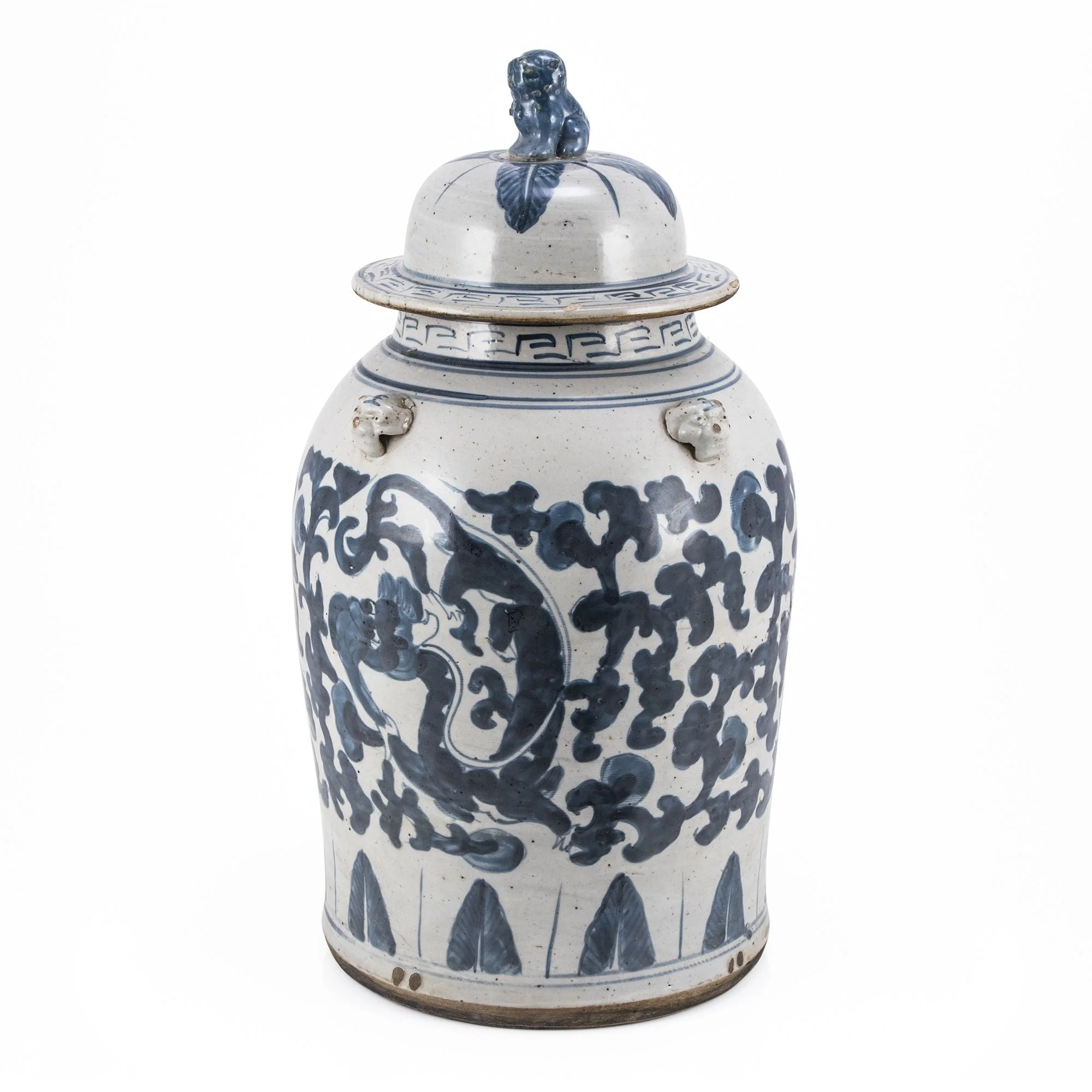 Legend of Asia Vintage Temple Jar Twist Lotus Dragon Motif - Small