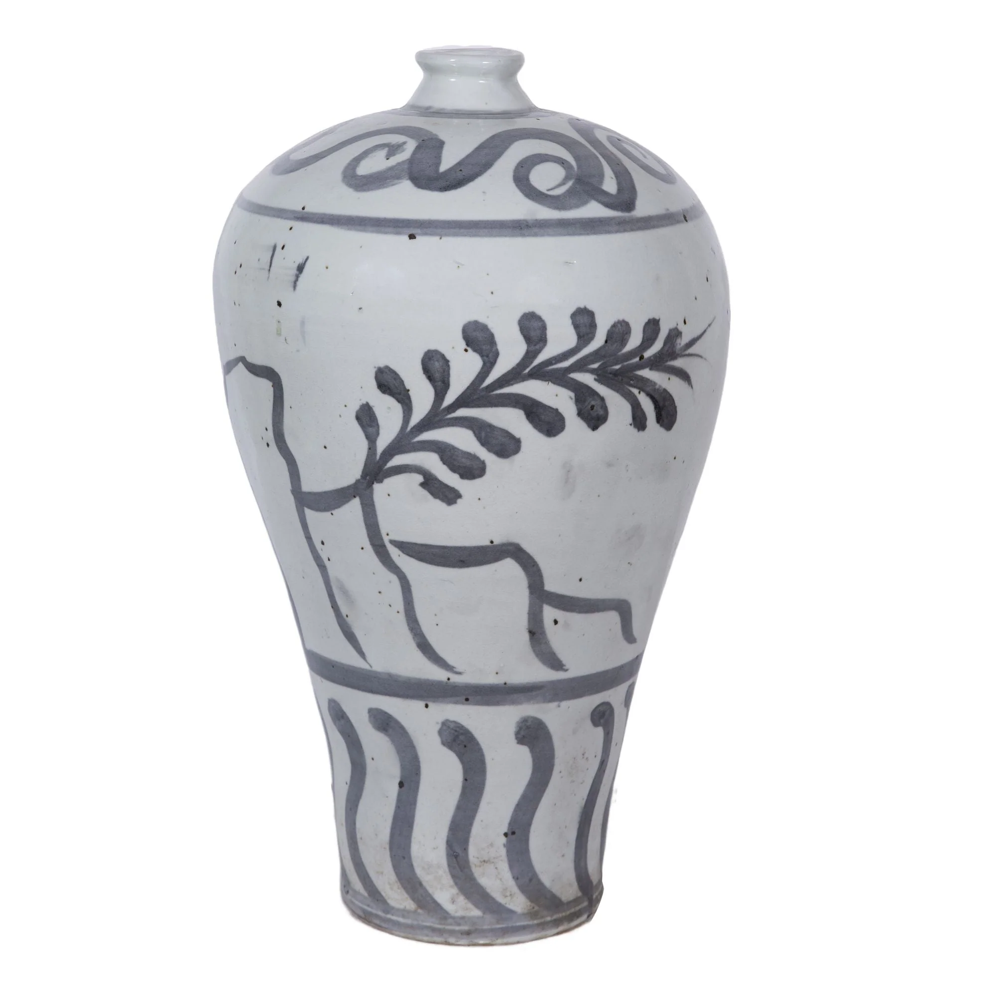 Legend of Asia Vintage White Flying Bird Plum Vase Tall