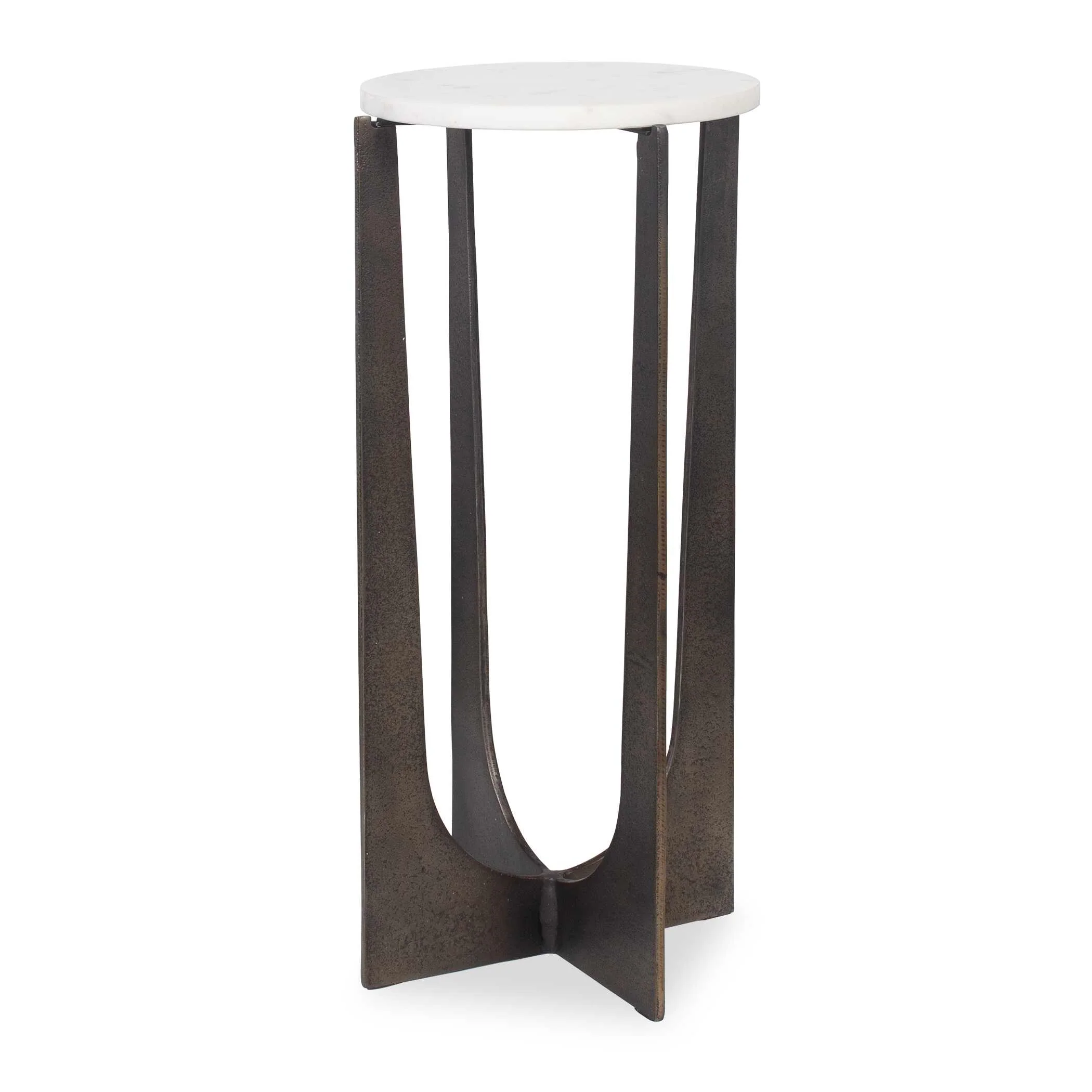 Marble and Iron Accent Table