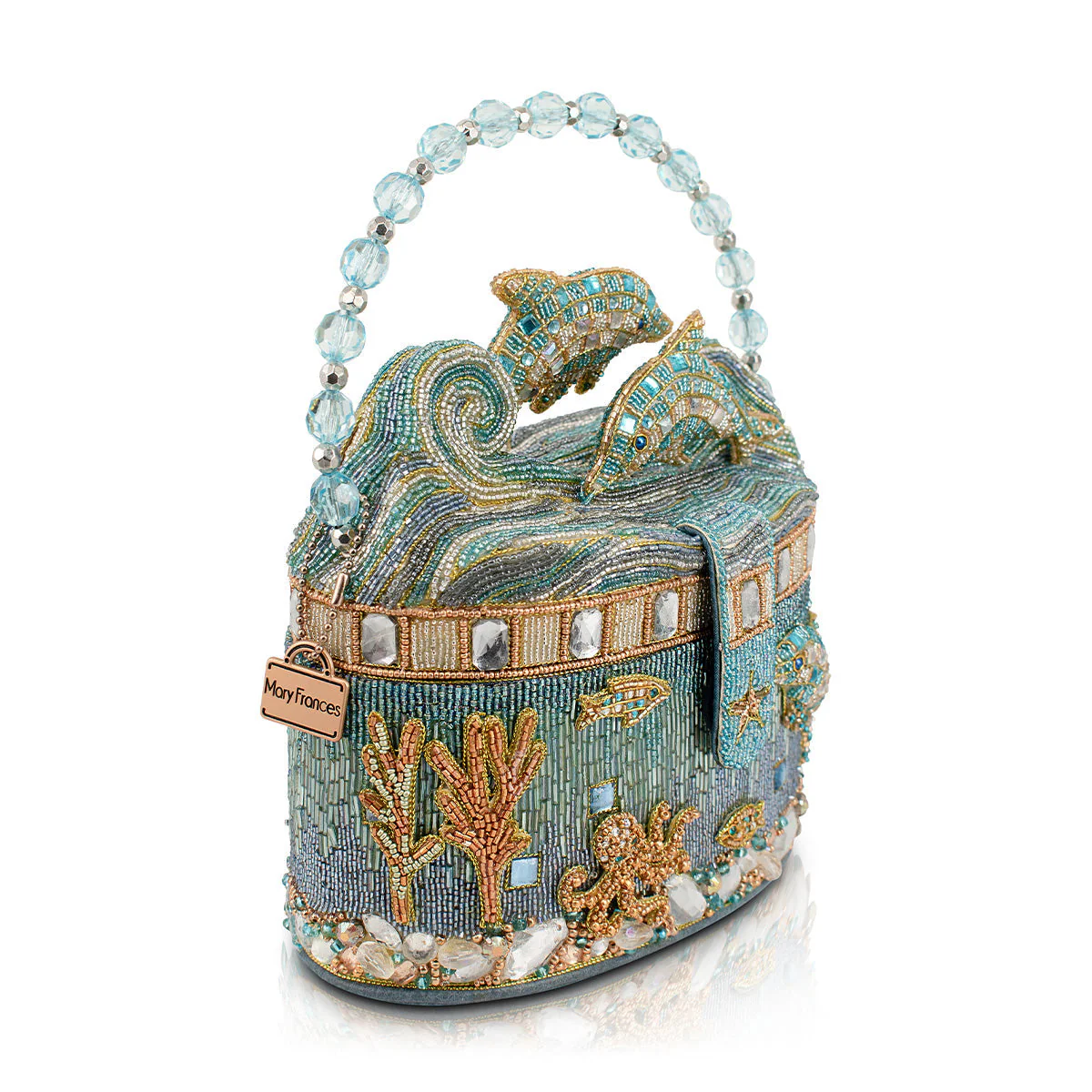 Mary Frances Crystal Dolphin Top Handle Handbag - Image 3