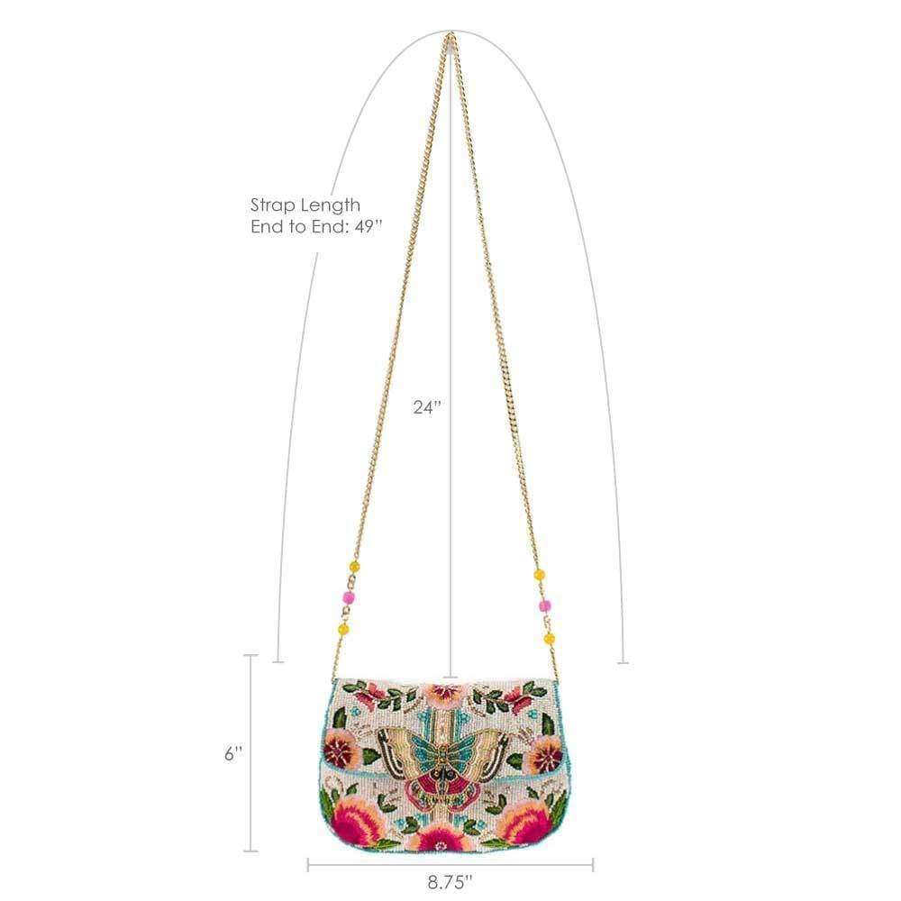 Mary Frances Dream Chaser Beaded Butterfly Floral Crossbody Handbag Purse, Multi - Image 10
