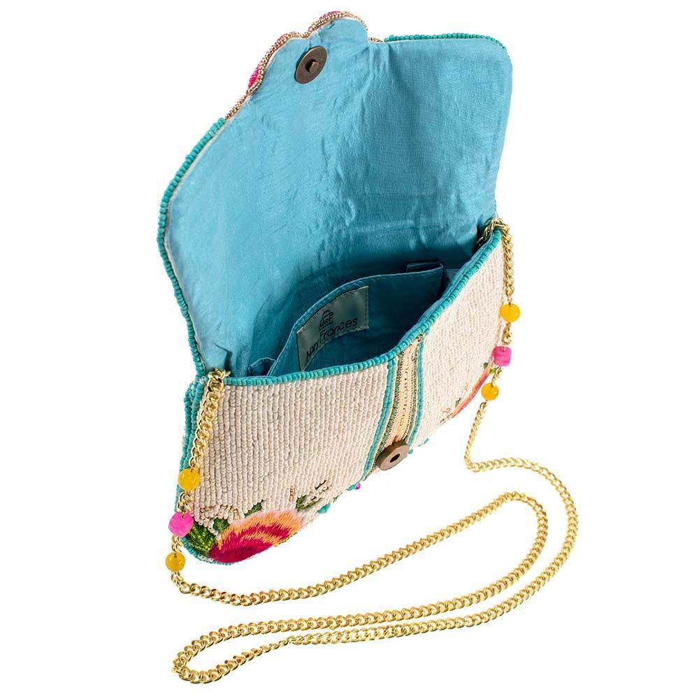 Mary Frances Dream Chaser Beaded Butterfly Floral Crossbody Handbag Purse, Multi - Image 7