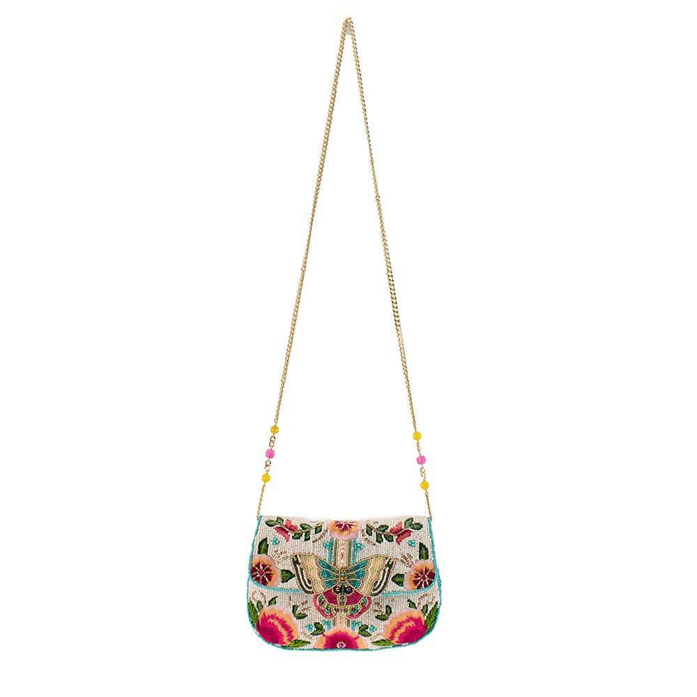 Mary Frances Dream Chaser Beaded Butterfly Floral Crossbody Handbag Purse, Multi - Image 8