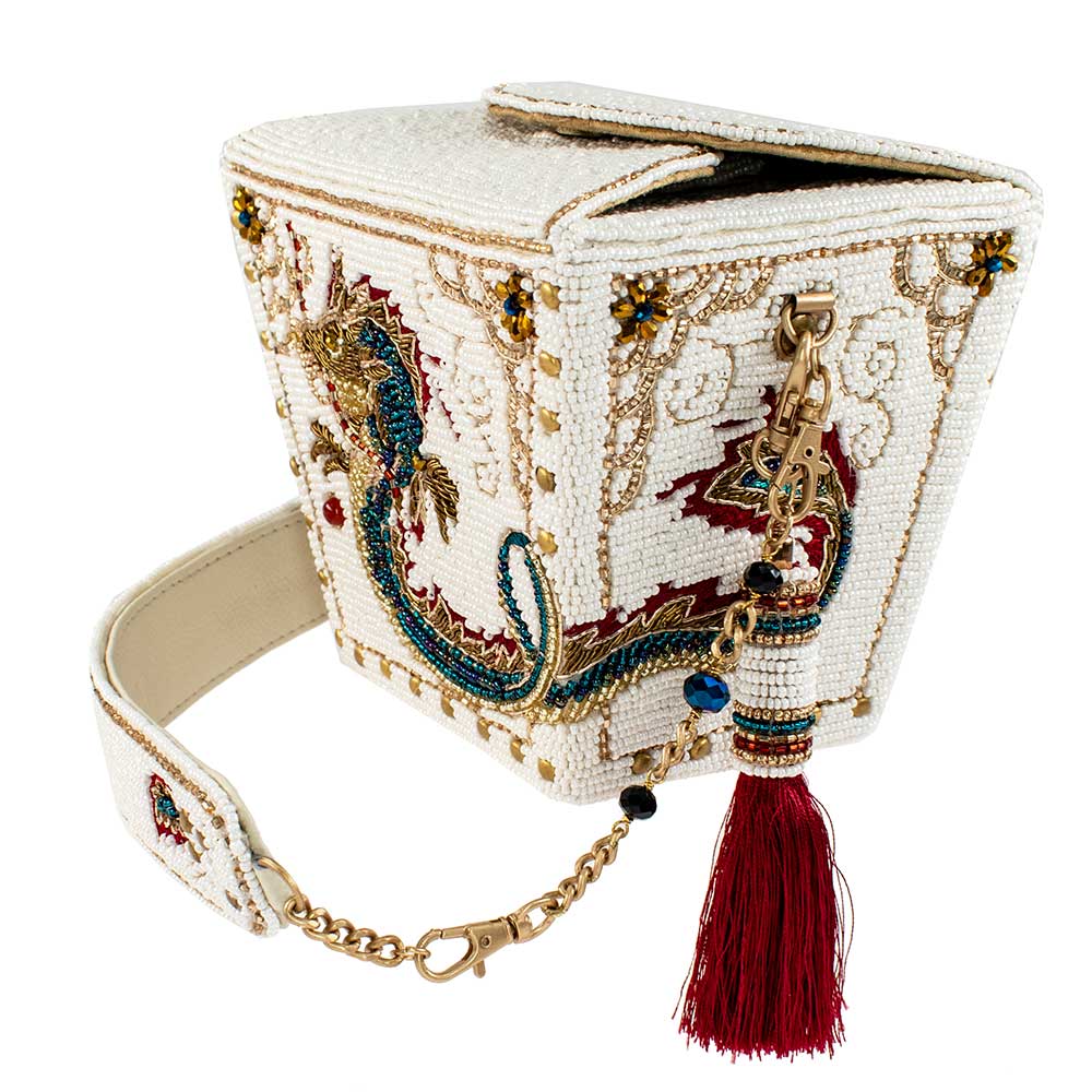 Mary Frances Noble Dragon Top Handle Take Out Container Shoulder Handbag, Multi - Image 4