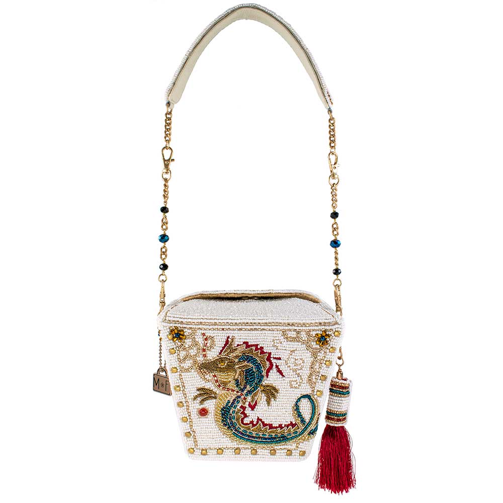 Mary Frances Noble Dragon Top Handle Take Out Container Shoulder Handbag, Multi - Image 5