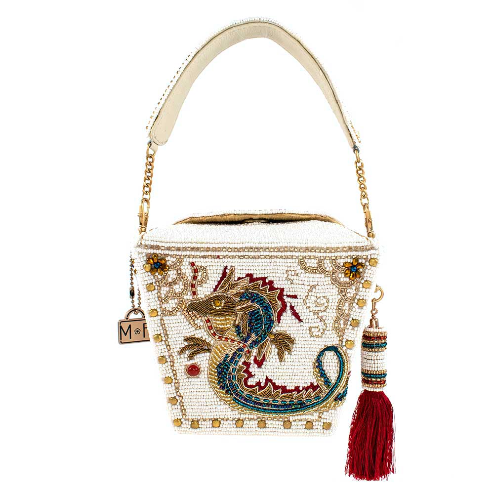 Mary Frances Noble Dragon Top Handle Take Out Container Shoulder Handbag, Multi - Image 7