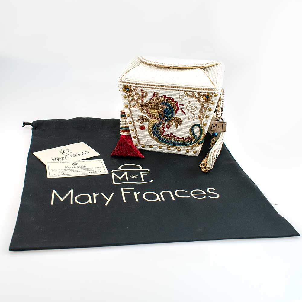 Mary Frances Noble Dragon Top Handle Take Out Container Shoulder Handbag, Multi - Image 8