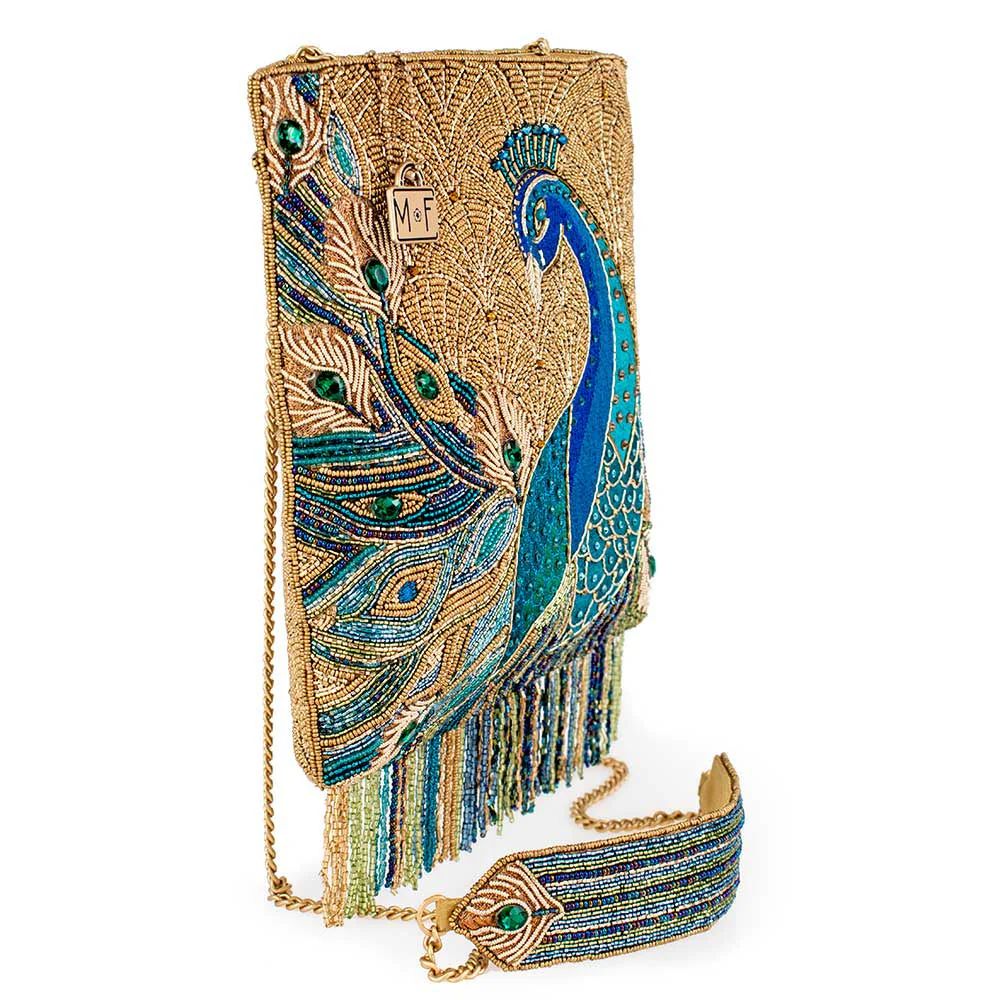 Mary Frances Peacock Feathers Crossbody Handbag - Image 4