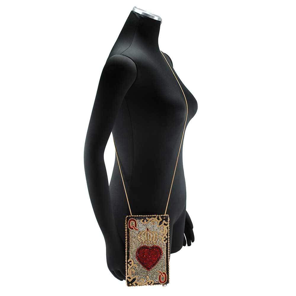 Mary Frances Queen of Hearts Beaded Playing Card Crossbody Phone Bag - Image 4
