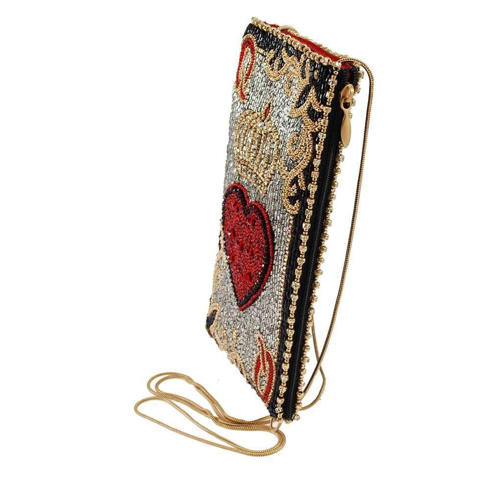 Mary Frances Queen of Hearts Beaded Playing Card Crossbody Phone Bag - Image 5