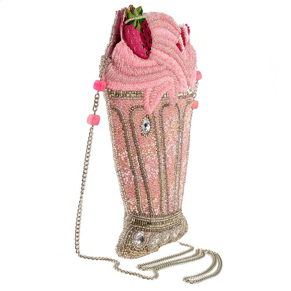 Mary Frances Shake It Up Strawberry Milkshake Crossbody Handbag Purse, Pink - Image 5